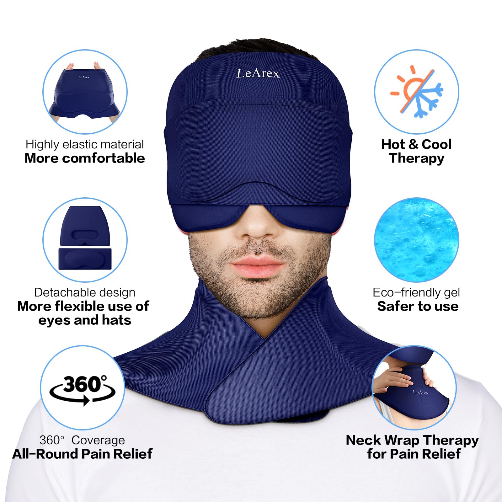 Amazon.com: Migraine Relief Cap and Neck Ice Pack Wrap with Ice